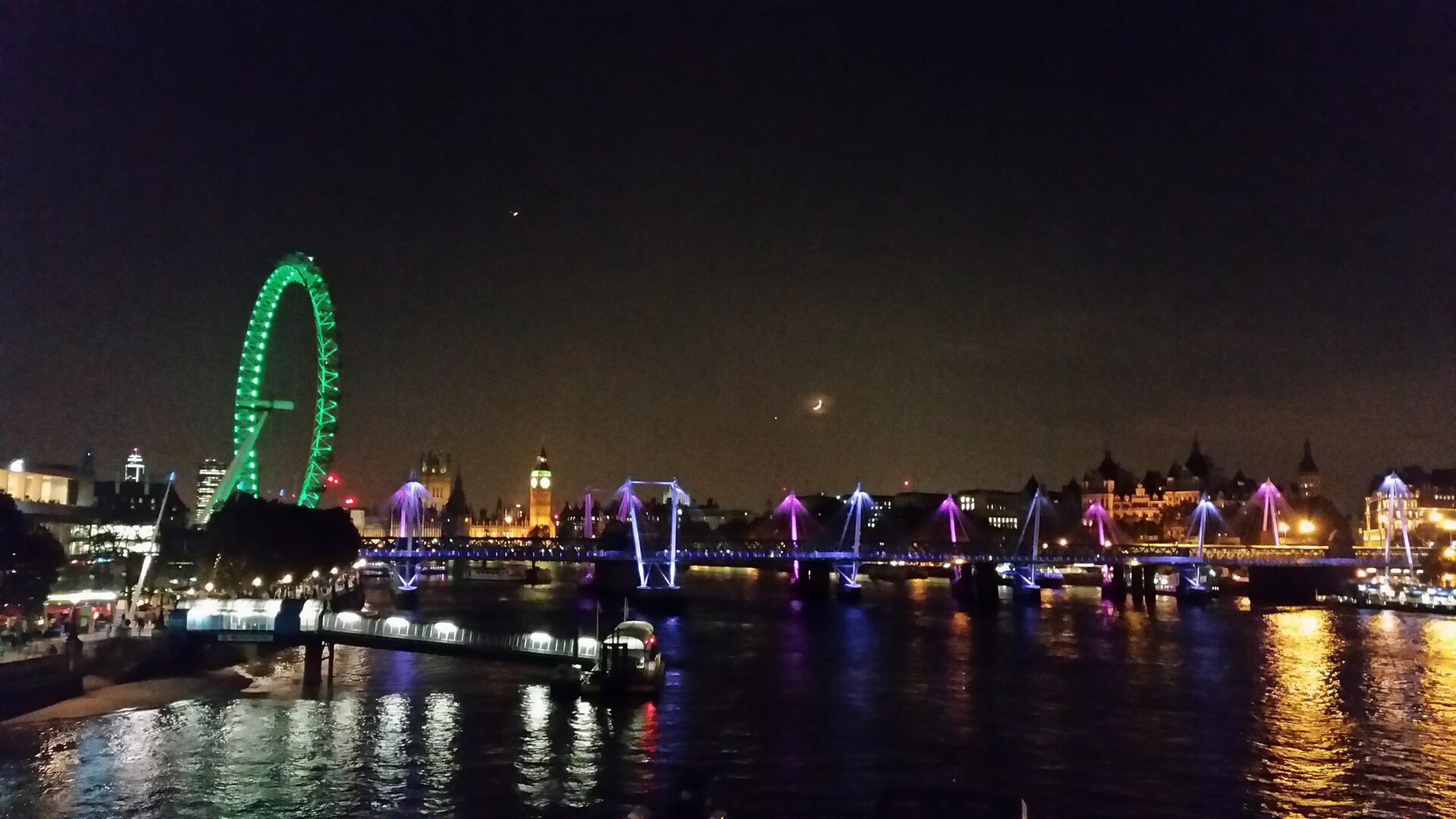 The London Eye and the Thames at night